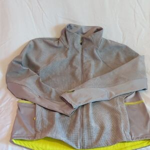New Balance Women's Jacket in Gray with Yellow Accents